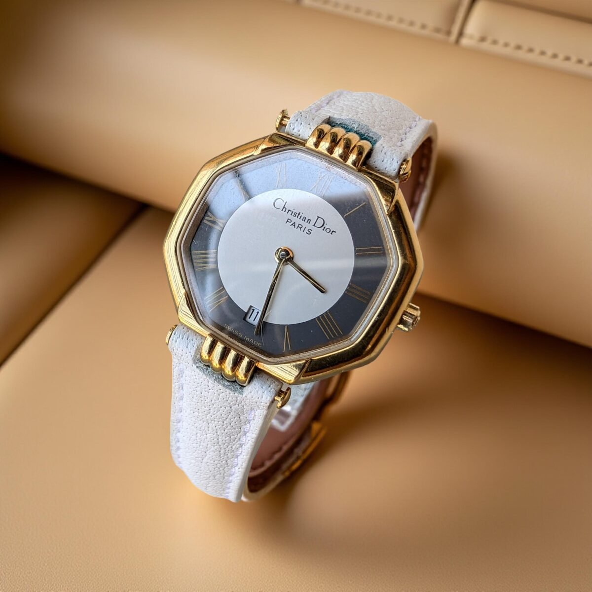 Christian Dior Paris – 27mm -1970's Manual Winding – Cream Monogram Dial